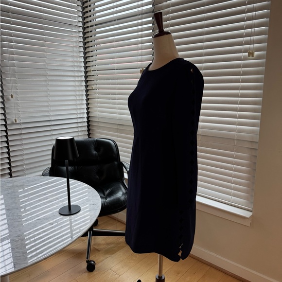 Club Monaco Navy Long Sleeve Dress- Size 4 (Small) - Picture 3 of 9